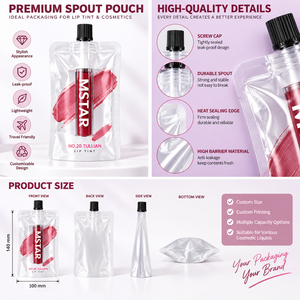 Bolsa de Plástico Cosmética Personalizada, Bolsa de Muestra para Esmalte de Uñas, Brillo Labial, Lápiz Labial, con Boquilla y Pincel - Product Image 6