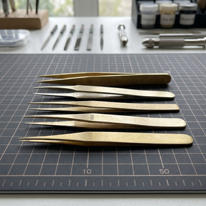 Juego de pinzas de latón, 5 uds., herramientas antimagnéticas de precisión para hacer joyas, herramientas manuales para reparación de relojes electrónicos, herramientas manuales para orfebre |   GS1549E - Product Image 3