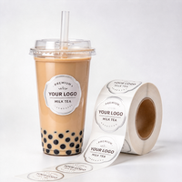 Étiquettes de boissons personnalisées imperméables, autocollantes, pour bubble tea, café, jus et autres boissons