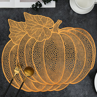 Napperon de table en PVC imperméable et antidérapant, motif citrouille, style Ins, pour table à manger