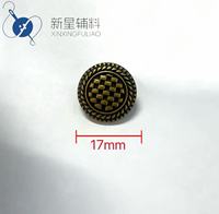 Boutons à coudre en alliage à motif quadrillé en laiton antique, boutons métalliques rétro à bordure couronne ronde pour accessoires vestimentaires de style preppy