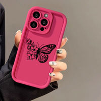 Étui de téléphone portable élégant en TPU souple antichoc de la marque Moni, impression couleur pour 11 12 13 14 15 16 17 Pro Max, motif papillon et fleur