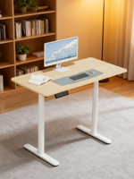 Escritorio de Computadora para Juegos PRORIALS, Moderno, Ergonómico, de Doble Motor, Columna Única, Superficie de Madera, Marco Metálico, Altura Ajustable