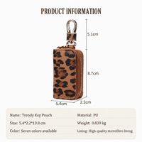 Zonyin Penjualan Terlaris Dompet Koin Motif Leopard dengan Resleting, Tempat Kunci Mobil, Hadiah untuk Wanita dan Pria