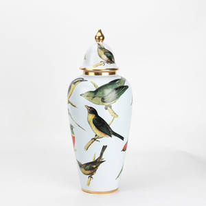 J031 ev dekor seramik kuş kavanoz setleri yılan kafes porselen zencefil kavanoz emaye teneke kutu - Product Image 6