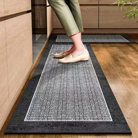 Wholesale Custom Black White Geometric Kitchen Mat, Non-Slip Wear-Resistant Floor Runner Rug, Washable Home Decor Pad