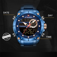 Montre NAVIFORCE 9163, montres numériques pour homme, élégantes, en acier inoxydable, chronographe, montres-bracelets, fournisseurs vérifiés pour les montres