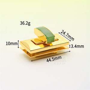 バッグ用金属亜鉛合金ロックハードウェア素敵な品質の翡翠装飾ターンロックファッションプッシュボタンロックバッグ用 - Product Image 6