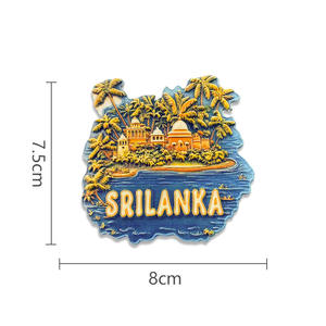 Imanes de Resina Pulida en 3D de la Isla de Sri Lanka, Duraderos, con Paisaje Tropical, Recuerdo de Viaje, Decoración para el Hogar, Regalo - Product Image 1