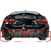Diffuseur de pare-chocs en fibre de carbone sèche pour BMW Série 3 G20 G28 LCI, pare-chocs de voiture, diffuseur arrière avec feux de freinage horizontaux