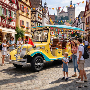 Vehículo Eléctrico Turístico Vintage Económico con Configuración Ajustable para Uso Comercial en Atracciones Turísticas - Product Image 1