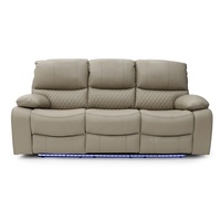 Geeksofa Möbel Modernes Leder-Elektro-Relaxsofa-Set 3-2-1 mit Konsole und Klapptisch für Wohnzimmer