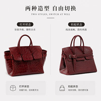 Sac à main de luxe vintage imprimé crocodile platine 2026 Nouveau sac fourre-tout polyvalent grande capacité pour femme avec fermeture éclair