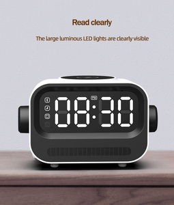 Altavoz 4 en 1 Personalizado con Estación de Carga Inalámbrica, Reloj Despertador, Cargador Rápido de Marca Privada, Luz Nocturna, Cine en Casa, Computadora - Product Image 3