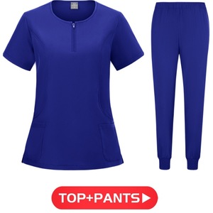 Women's <b>Scrub</b> Set Moisture Wicking Knitted Split Uniform Hospital Workwear S XXL - Product Image 5