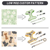 Ensemble de harnais, collier et laisse pour chien réglable, réfléchissant, personnalisé, confortable et respirant pour chiens de petite, moyenne et grande taille