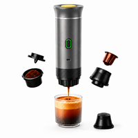 Machine à café portable 3 en 1, compatible avec les capsules et le café moulu, 7500mAh, machine à expresso automatique pour la maison et l'extérieur