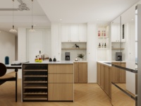 Ensemble d'armoires de cuisine modernes, prêt à assembler, armoires de cuisine modulaires, rangement intelligent, armoires de cuisine en bois massif de luxe, sur mesure