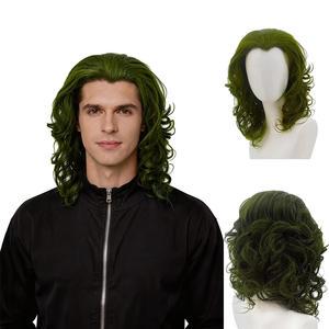 Perruque de cosplay Joker <span class=keywords><strong>Arthur</strong></span> Flake, cheveux bouclés verts mélangés, ensemble complet, perruque <span class=keywords><strong>d</strong></span>'anime, vente en gros en stock - Product Image 1