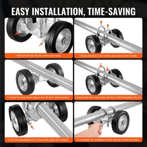 Kit de portail coulissant réglable et robuste de 6 pi Capacité de charge de 600 lb Matériel roulant de charge de 600 lb - Product Image 6