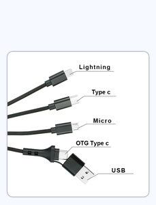 Cáp dữ liệu bện hợp kim nhôm 5 trong 1 sạc nhanh 2A cho điện thoại di động Logo tùy chỉnh cho quà tặng công ty - Product Image 6