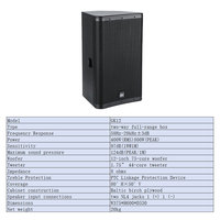 Système de sonorisation portable actif à ligne acoustique pleine gamme bidirectionnel professionnel de 12 pouces, étanche, 400 W RMS/800 W de puissance crête pour scène DJ