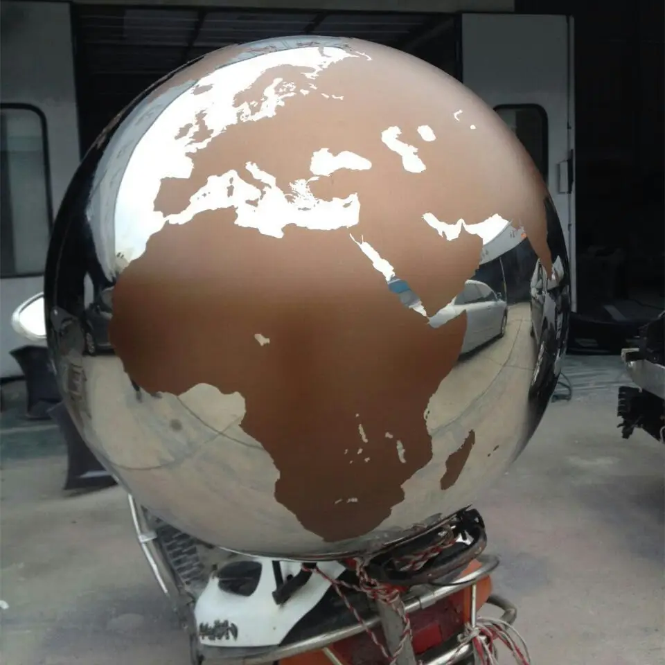 Stainless Steel sphere 150cm Diameter world map globe metal sphere