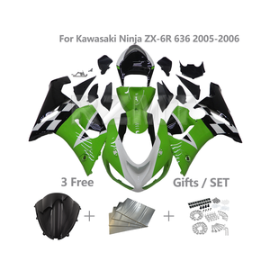 Carenado de motocicleta para <span class=keywords><strong>Kawasaki</strong></span> <span class=keywords><strong>Ninja</strong></span> <span class=keywords><strong>636</strong></span> <span class=keywords><strong>2005</strong></span> 2006 ZX636 <span class=keywords><strong>ZX6R</strong></span> cuerpo de plástico de inyección ABS carenados personalizados K0605 -- 111a - Product Image 1