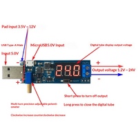 Modul Catu Daya Stabilisasi Tegangan USB DC-DC 5V ke 3.3V/9V/12V/24V untuk Penggunaan Desktop