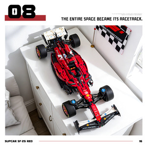 MK6024 per SF-25 Auto da Corsa in Plastica ABS Rosso Brillante, Blocchi da Costruzione a Particelle Piccole, Giocattolo per Bambini - Product Image 5