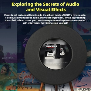 R1 Luxury Berlin Style Floating Lyrics <b>Speaker</b> Aesthetic Wood Tripod Floor <b>Standing</b> Smart Audio System Sound Loudspeaker R1 Spea - Product Image 6