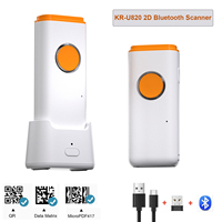 Pemindai Kode Batang Mini Portabel 2D Nirkabel 2.4G Bluetooth Desain Baru dengan Basis Pengisian Daya, Kinerja Tinggi untuk Kode PDF417 dan Data Matrix