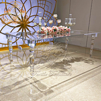 Luxus Event Transparent Klarglas platte Acryl Esstisch