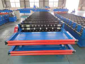 Doppels chicht IBR verzinktes Wellblech Stahldach blech Glasierte Fliesen herstellung Walzform maschine - Product Image 4