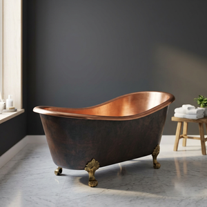 Bañera de Cobre Ovalada de Lujo, Independiente, para Hoteles y Spas, Portátil, Artesanía India - Product Image 1