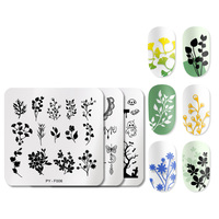 Plaque à ongles en acier inoxydable avec motif de fleur papillon, modèle de transfert, pochoir d'impression, Image, outil