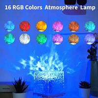 Lampe de table de bureau LED avec télécommande 16 RGB couleur changeante Aurora Glow Lamp Cube Ocean Wave Night Light Projector