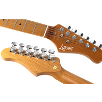 Guitarra Eléctrica Premium Estilo ST con Pastillas SSH, Tapa de Aliso Sólido y Mástil de Arce Tostado