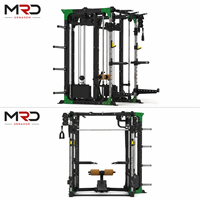Máquina Smith Multifuncional Todo en Uno para Gimnasio con Cable Crossover, Torre de Pesas, Rack de Sentadillas, Lat Pulldown y Remo Bajo