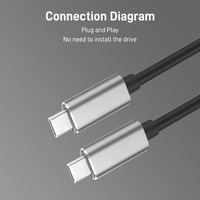 Aluminium 5A 100W Charge Rapide USB type C USB type C Haute Vitesse de Données de Synchronisation USB Type C câble