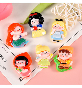 Hengxin ตุ๊กตาเรซินประดับด้วยกิ๊บติดผมสำหรับตกแต่งเคสโทรศัพท์ลายการ์ตูนเจ้าหญิงและเจ้าชายนางเงือก - Product Image 4