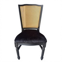 Chaise Louis en résine plastique style rétro, motif grain de bois, élégante pour mariage, banquet, hôtel, restaurant
