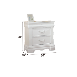 White 3 <b>Drawer</b> Nightstand With Hidden Top <b>Drawer</b> Bedroom <b>Storage</b> Cabinet - Product Image 5