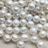 Perles d'eau douce DIY, grandes, blanches, 8 mm, trou traversant, rondes, qualité A, accessoires en vrac