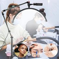 Lampe LED Moonlight Beauty pour extensions de cils, lampe de table en forme de lune, lumière de maquillage pour extensions de cils, lumière demi-lune avec pince