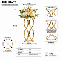 Support de fleurs de mariage en métal doré de qualité supérieure, hauteur 80 cm, support de toile de fond géométrique durable pour la décoration d'événements mondiaux