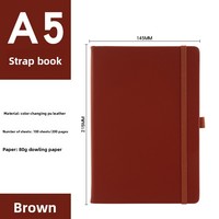 Logo personnalisé A5/A6 Strap Set de cahiers de notes Business Journal & Creative Custom Diary Relié Couverture en cuir Fil à coudre Taille A3