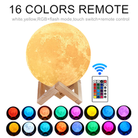 Décoration d'intérieur Télécommande Multicolore Enchanteur Luna 12cm RGB Moon Light Lamp