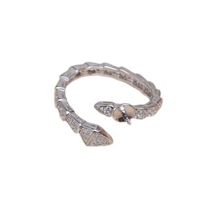 Anillo Abierto de Plata S925 con Diseño de Serpiente, Accesorios DIY, Año de la Serpiente 5809, Anillo Abierto de 7-10 mm para Perlas, Accesorios de Moda - Product Image 5