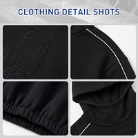 Sweat à capuche oversize noir 100 % coton pour homme, avec logo personnalisé, impression de lettrage de haute qualité, pull épais, streetwear, fabricant